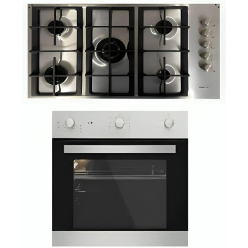 بوتاجاز ناردي غاز حر، 600 مم، SCG55 AVX + FGX08XN - فضي أسود