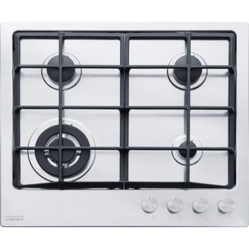 مسطح بلت ان غاز فرانك، 4 شعلات تسخين، FHNE 604 3g TC XS - فضي أسود
