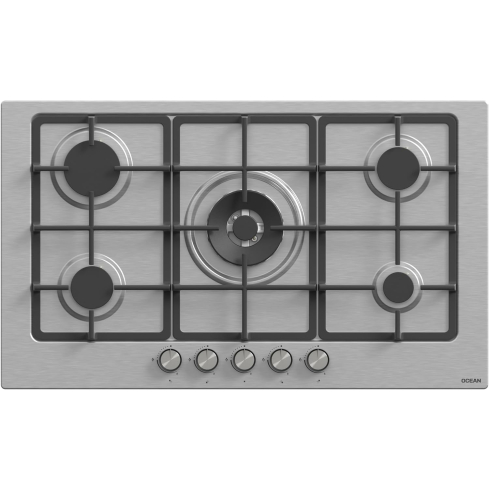 مسطح بلت ان غاز اوشن، 90 سم، 5 شعلة، ستانلس ستيل - OHGFR95IPROSVC