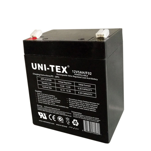 بطارية يونيتكس، 12 فولت، 5 أمبير - أسود