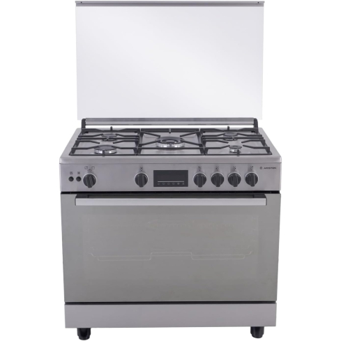 بوتجاز غاز ستانلس ستيل اريستون 5 شعلة بشاشة ديجيتال، 90 سم، ARR9GGF33229XNA - فضي