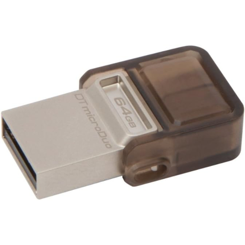 فلاش درايف كينجستون USB 3.0 OTG داتا ترافيلر microDuo، سعة 64 جيجا، بني - DTDUO/64GB