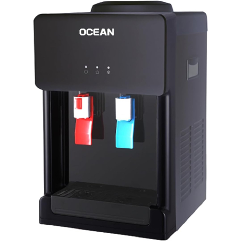 مبرد مياه ديسك توب بارد و ساخن اوشن، 2 حنفية، اسود - OCMWDT 224
