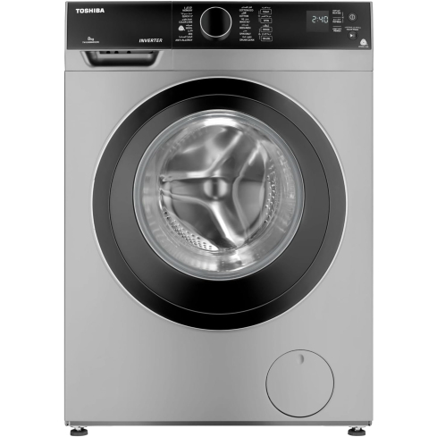 غسالة توشيبا تحميل أمامي فول أوتوماتيك، سعة 8 كجم، TW-BJ90M4E(SK) - فضي