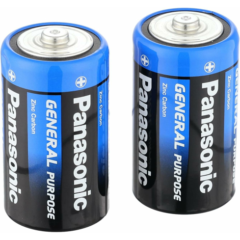 مجموعة بطاريات باناسونيك، مقاس D، قطعتين - أزرق أسود