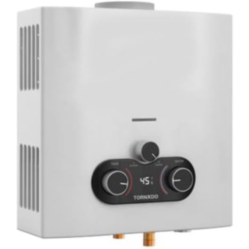 سخان تورنيدو غاز انبوبة بالمدخنة ديجيتال 6 لتر GHM-C06CTE-W - أبيض