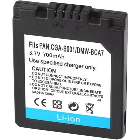 بطارية قابلة لإعادة الشحن لكاميرا باناسونيك CGA-S001، سعة 700 مللي أمبير - أسود