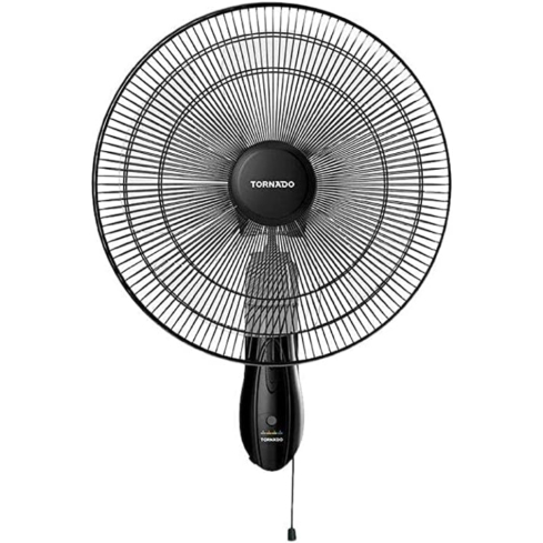مروحة حائط تورنيدو، 16 بوصة، 4 ريش، TWF-16 - أسود