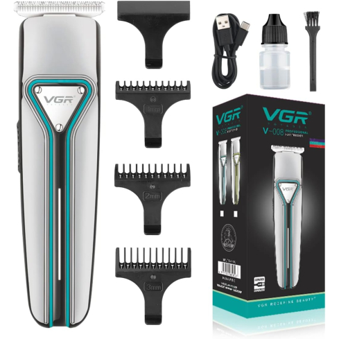 ماكينة حلاقة في جي آر احترافية لاسلكية قابلة للشحن، V-008 - متعدد الألوان