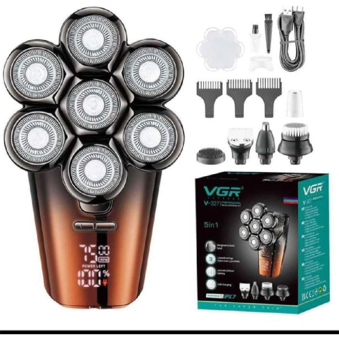 ماكينة حلاقة في جي آر مع 7 رؤوس، V-327 - اسود برتقالي