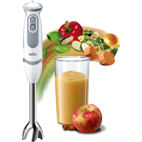 هاند بلندر متعدد الاستخدام براون MultiQuick 5 Vario، 600 مل، 1000 واط، أبيض - MQ5200 (ضمان دولي)