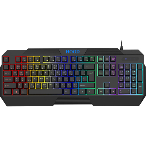 كيبورد جيمينج هوود بمنفذ USB، موديل K800GX - اسود