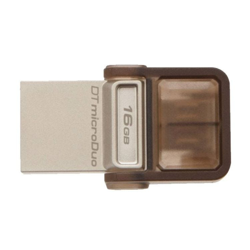 فلاش درايف كينجستون USB 3.0 OTG داتا ترافيلر microDuo، سعة 16 جيجا، بني - DTDUO/16GB