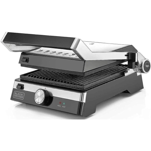 شواية كهربائية بلاك أند ديكر، 2000 وات، CG2000-B5 - فضي - ضمان دولي