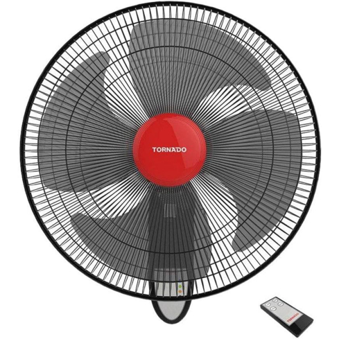 مروحة حائط تورنيدو بريموت كنترول، 16 بوصة، 4 ريش، EPS-16R - أسود أحمر