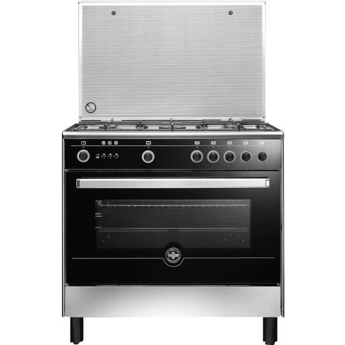 بوتاجاز لا جيرمانيا حر، 5 شعلات غاز، 90×60 سم، 9N10GUB1X4AWW - أسود فضي