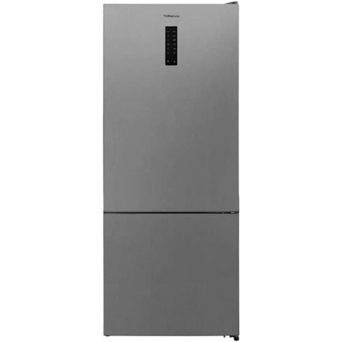 ثلاجة تورنيدو ديجيتال مع فريزر سفلي، نوفروست، سعة 430 لتر، RF-452BVT-SLS - فضي لامع