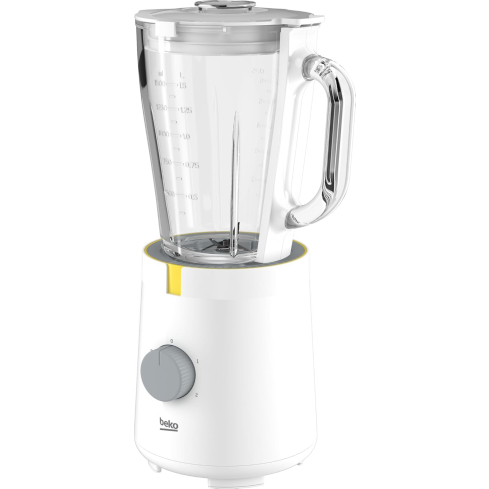 خلاط بيكو وعاء زجاجي، 600 وات، سعة 1.5 لتر ، TBN 62608 W - أبيض