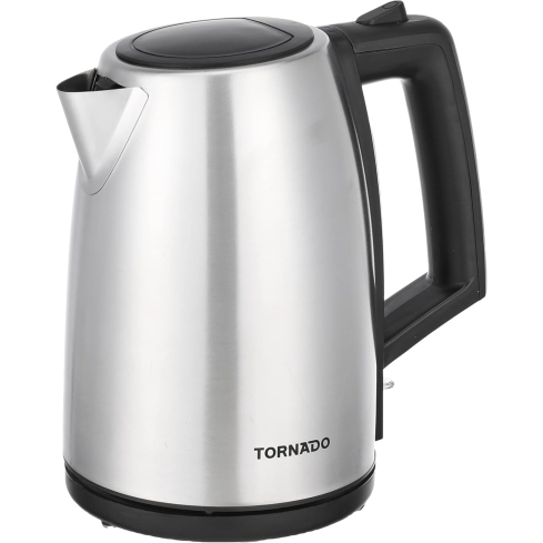 غلاية تورنيدو ستانلس ستيل كهربائية، سعة 1.7 لتر، 2200 وات، TKS-2217E - فضي أسود