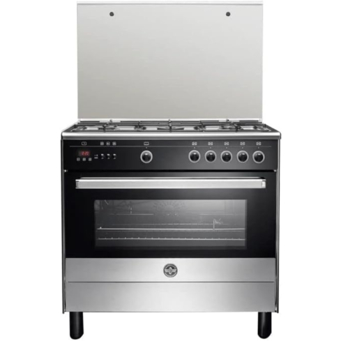 بوتاجاز لا جيرمانيا حر، 5 شعلات غاز، 90×60 سم، 9M10G4A1X4AWW -استانلس × أسود