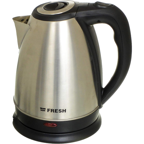 غلاية فريش ستانلس ستيل، سعة 1.7 لتر، 2000وات، Esk17154 - فضي أسود