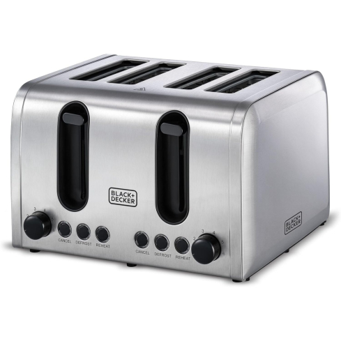 توستر بلاك اند ديكر 4 شرائح، 2100 وات - فضي - ET444-B5