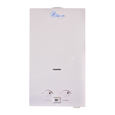 سخان لونج لايف غاز ديجيتال كيميت 10 لتر - أبيض( المصانع )