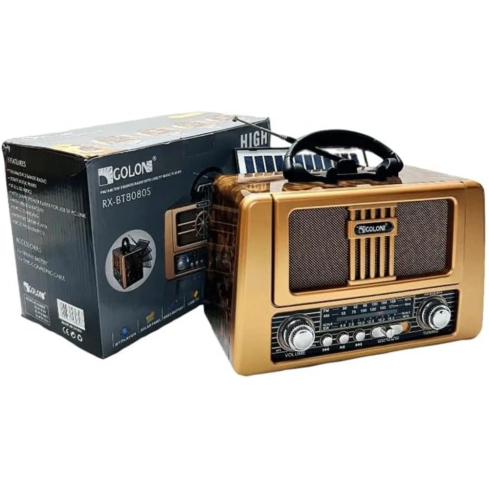 راديو محمول جولون قابل لإعادة الشحن، RX-8181 BT - ذهبي
