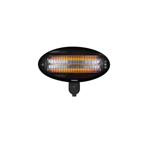 دفاية هالوجين كهربائية تورنيدو حائطية، 2000 وات، اسود - THH-2000W