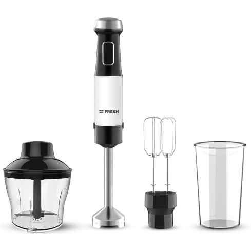 خلاط يدوي متعدد الاستخدام فريش HB-1000C، سعة 600 مل، 1000 وات، فضي واسود - Fresh-500018983