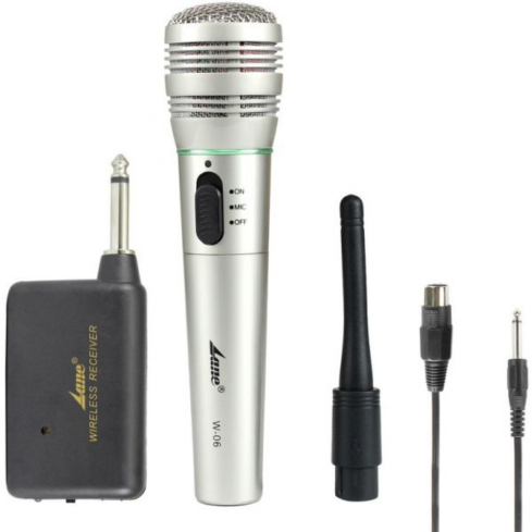 Lane Wired & Wireless Handheld Microphone, Silver - LM-580