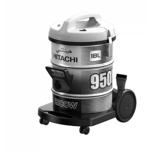مكنسة برميلية هيتاشي بدون كيس، 2100 وات، 18 لتر، رمادي - CV-950F ( ضمان دولي )