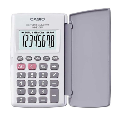 آله حاسبة مكتبية كاسيو، HL-820LV-WE - ابيض