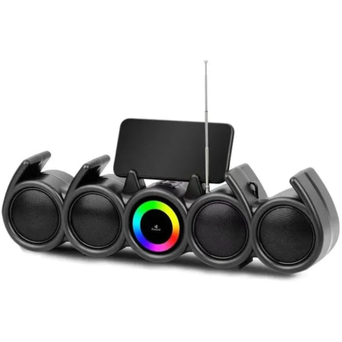 سماعة ساوند بار كيسونلي لاسلكية بإضاءة ار جي بي، LED-918 - اسود