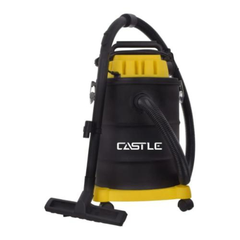 Castle Wet & Dry Bagless Drum Vacuum Cleaner, 2400 Watt, Black Yellow - DVC2430
