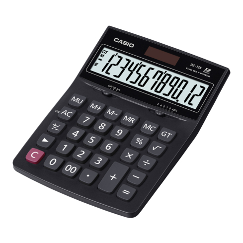 آلة حاسبة مكتبية عملية من كاسيو DZ-12S - أسود