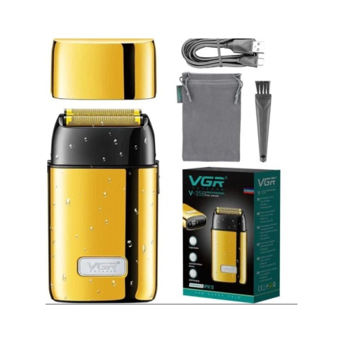 ماكينة حلاقة شعر في جي آر بروفيشنال قابلة للشحن، V-356 - ذهبي