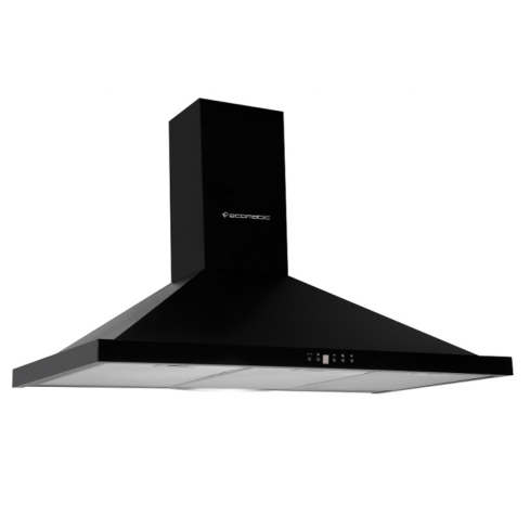 شفاط بمدخنة بلت ان ايكوماتيك، مقاس 60 سم، اسود وستانلس ستيل - H66BKB