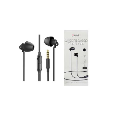 Yesido YH29 Silicone Sleep Earphone Wired 3.5mm Jack HD Microphone Earphone Black