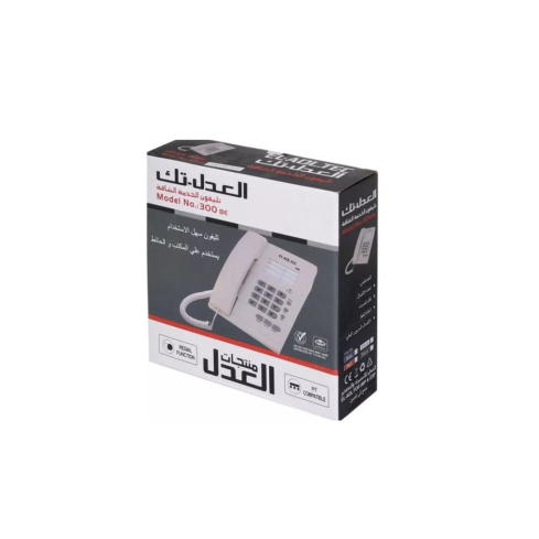 تليفون أرضي سلكي العدل تك، 300BE - أبيض