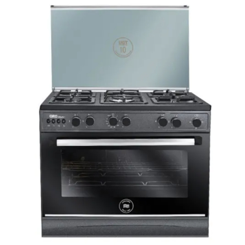 بوتاجاز غاز يونيون إير، 90x60 سم، 5 شعلات - أسود