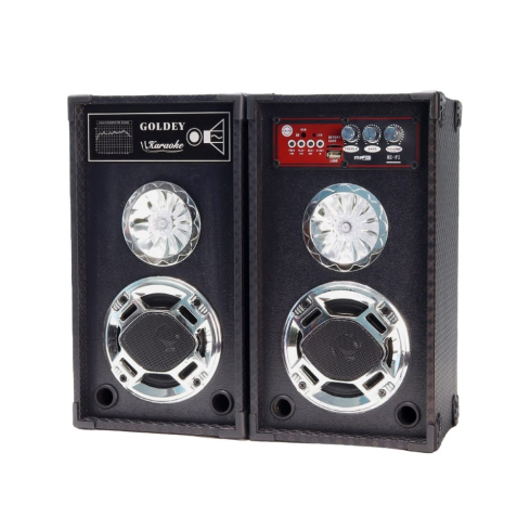 مضخم صوت مع ريموت كنترول جولدي بمدخل USB، مقاس 4 بوصة، قطعتين، GS-D401 - اسود