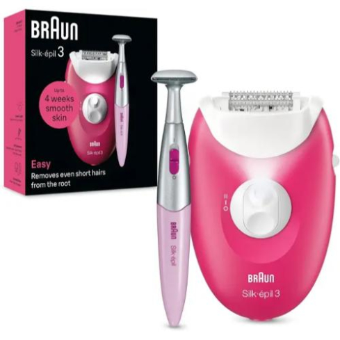 Braun Silk-épil 3 Electric Epilator, Pink - SE3-202