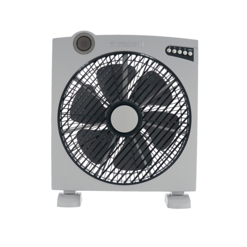 Fresh Magic Box Fan, 14 Inch, 6 Blades - Grey Black