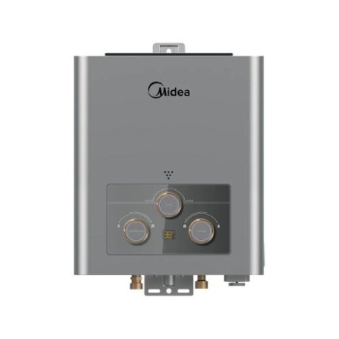 Midea 6 Liter Natural Gas Water Heater with Digital Chimney, Silver MGWH06-12MZNEG(S)
