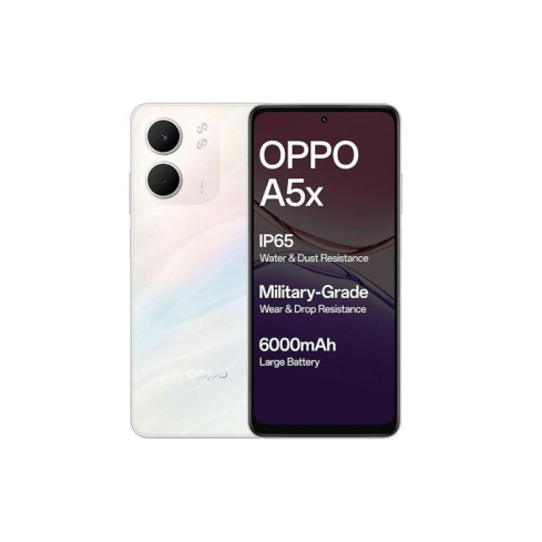 اوبو A5X بشريحتين اتصال، 128 جيجابايت، 4 جيجا رام، شبكة الجيل الرابع - ابيض