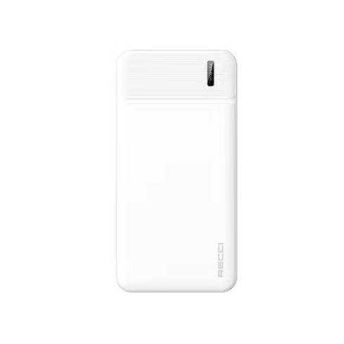 Recci Wired Power Bank, 10000 mAh, 2 Ports , White - RPB-N16C