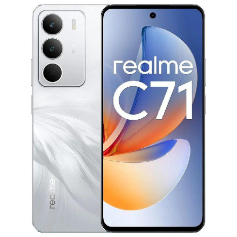 هاتف Realme C71 ثنائي الشريحة، ذاكرة وصول عشوائي 6 جيجابايت، سعة تخزين 128 جيجابايت، يدعم شبكة الجيل الرابع - البجعة البيضاء