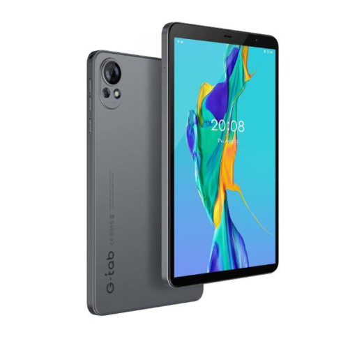 تابلت جي تاب T8s، مساحة  64 جيجابايت، 4+4 جيجا رام، واي فاي - رمادي + جراب سيلكون