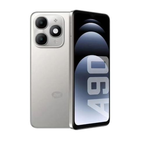 ايتل A90 بشريحتين اتصال، 128 جيجابايت،3+5 جيجا رام، شبكة الجيل الرابع - سيلفر تيتانيوم